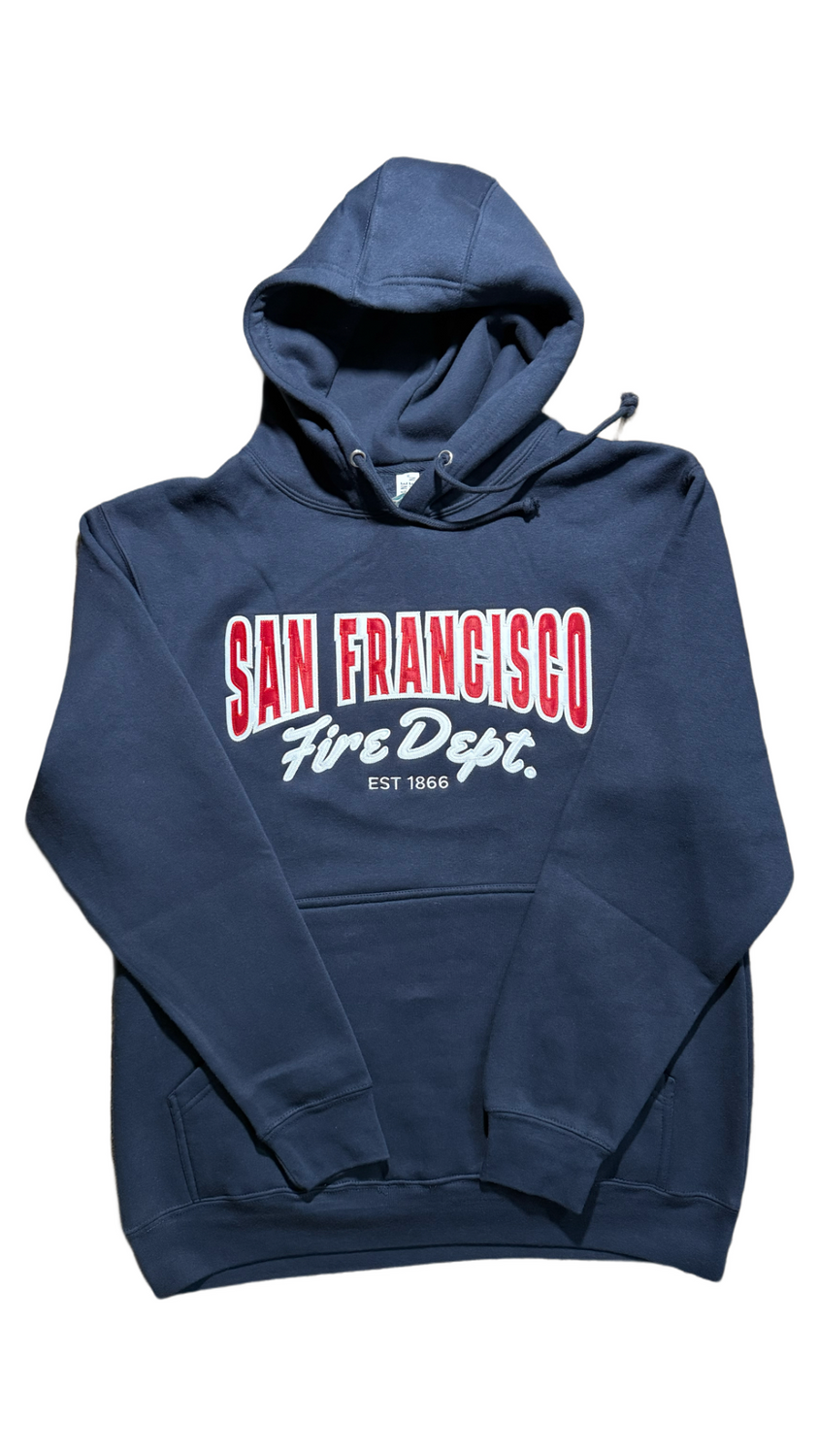 SFFD Stitched Navy Hooded Sweatshirt
