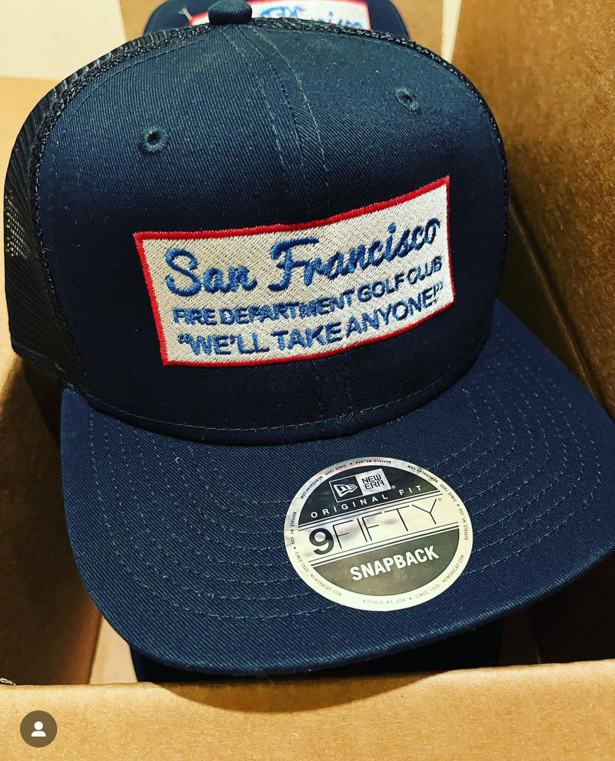 SFFD Golf Club "We'll Take Anyone" Navy New Era Truckers Hat