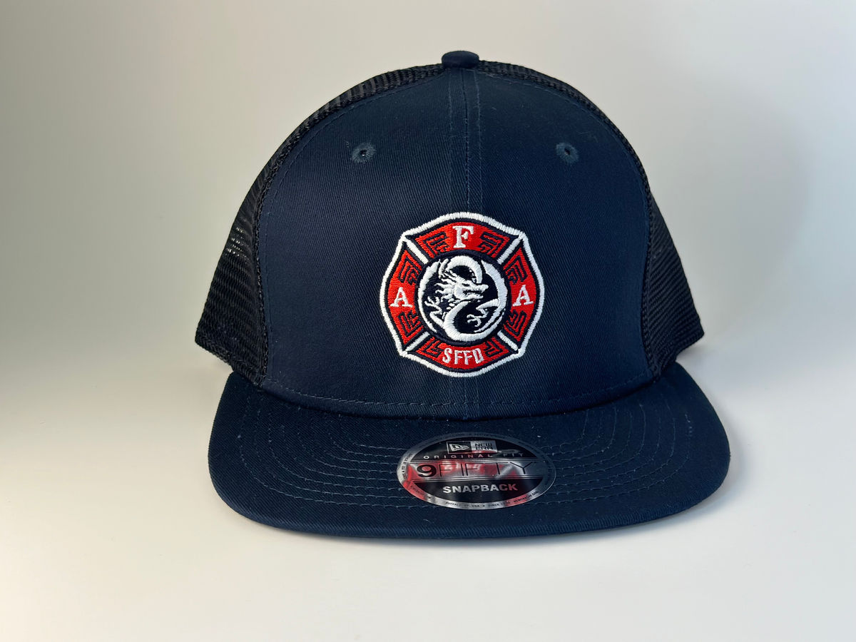 Asian Firefighters Association Dragon Navy New Era Snapback