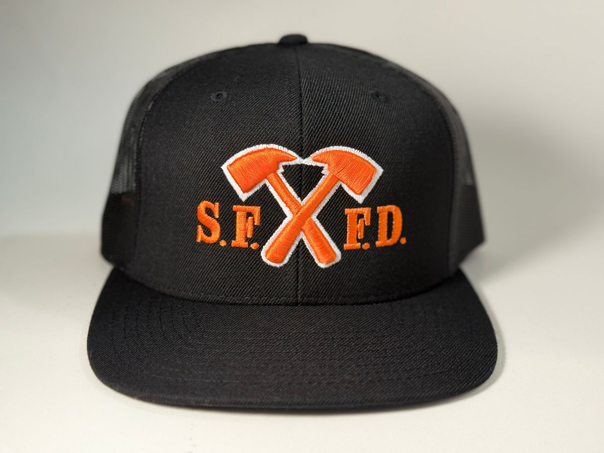 SFFD Cross Axe Black Snapback Hat
