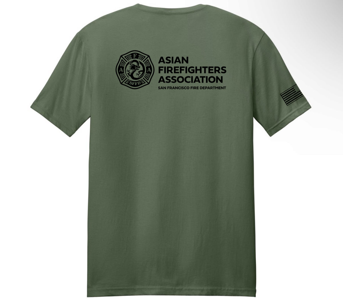 Asian Firefighters Association Salute to Service Army Green Shirt