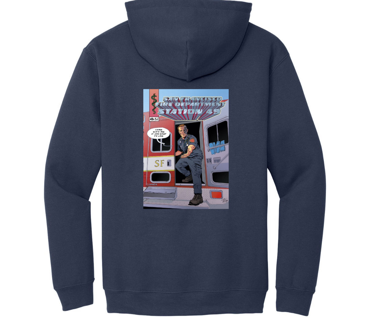 SFFD St. 49 "Terminator" Navy Hooded Sweatshirt