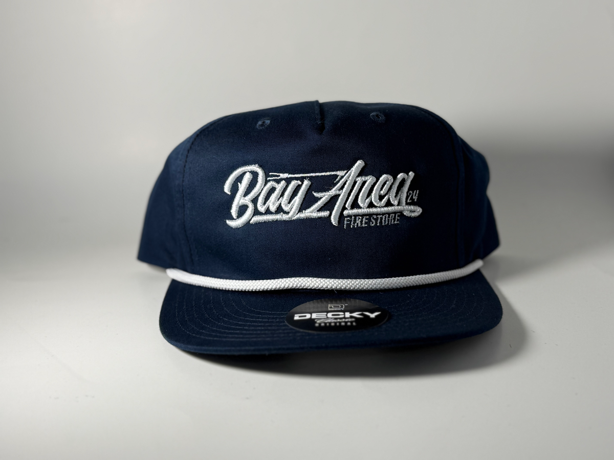 Bay Area Fire Store 3D Puff Navy Rope Snapback Hat