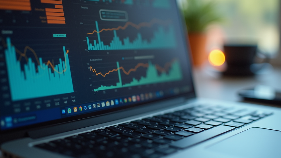 Close-up view of a laptop screen showing digital marketing strategy planning