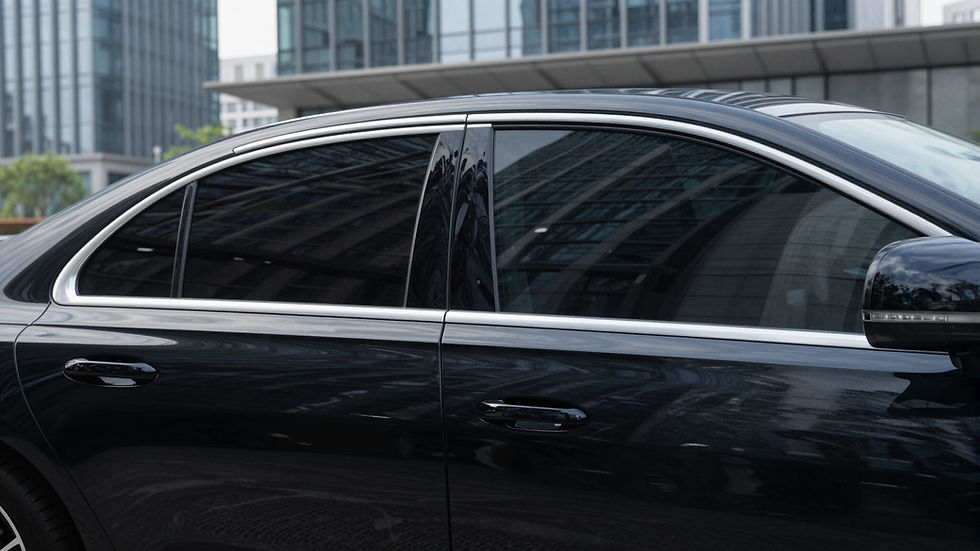 Black car showing window tint