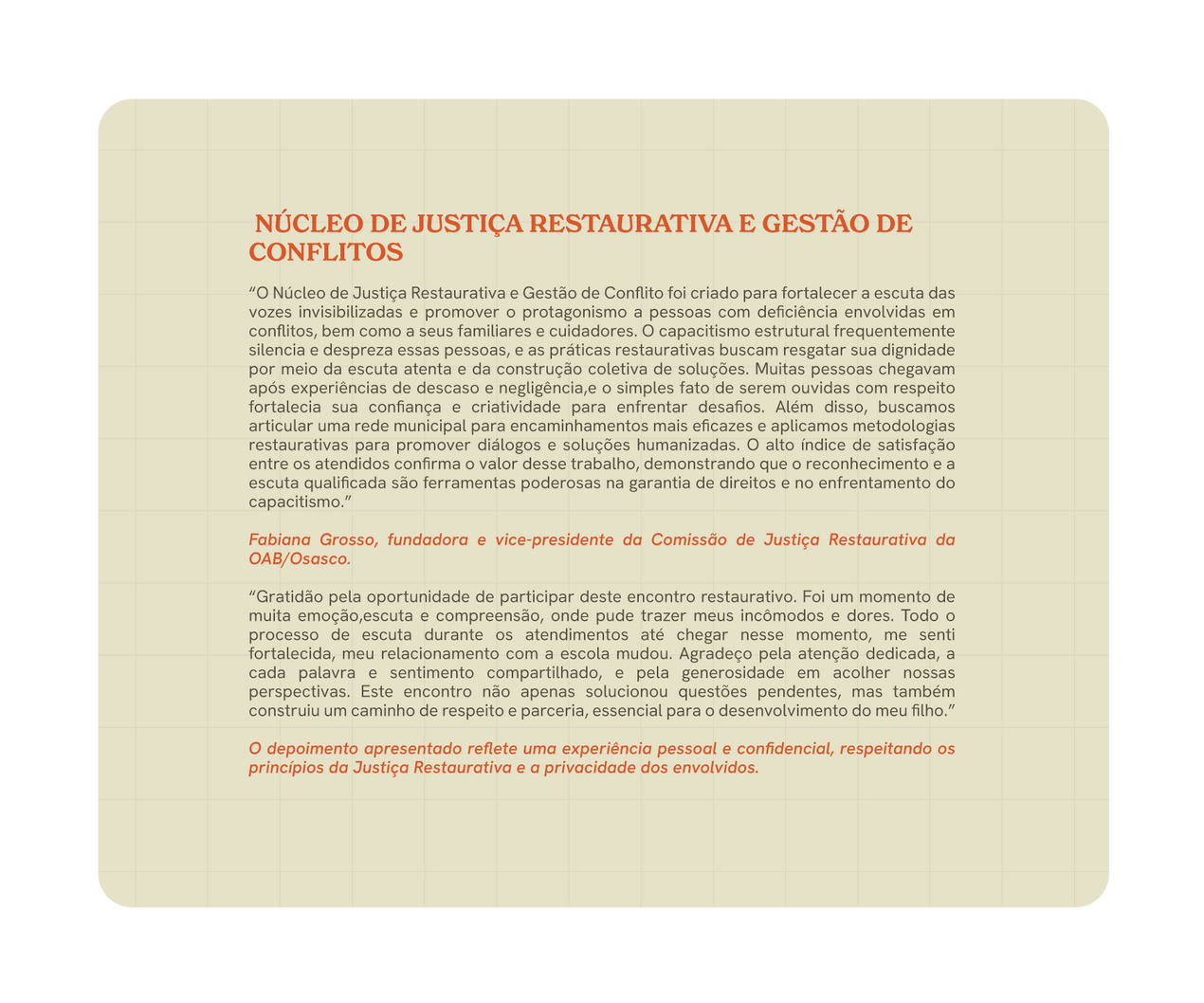 NÚCLEO DE JUSTIÇA RESTAURATIVA E GESTÃO DE CONFLITOS