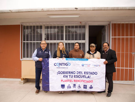 Titulares de SEJUVE e IFEQ entregan infraestructura educativa en la Telesecundaria Lázaro Cárdenas del Río