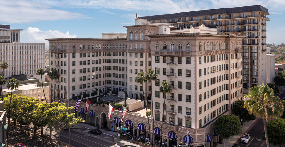 Aerial hotel view