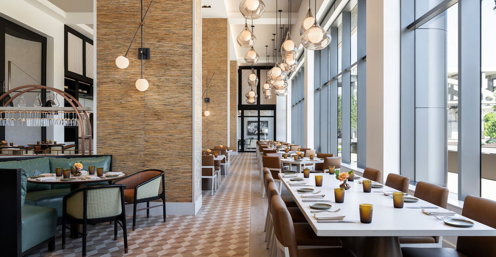 Restaurant with communal table