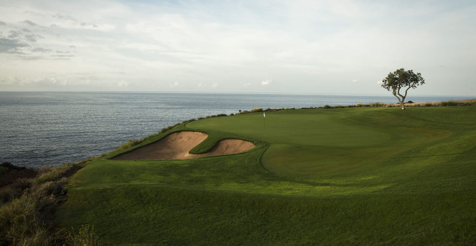 Golf course overlooking ocean