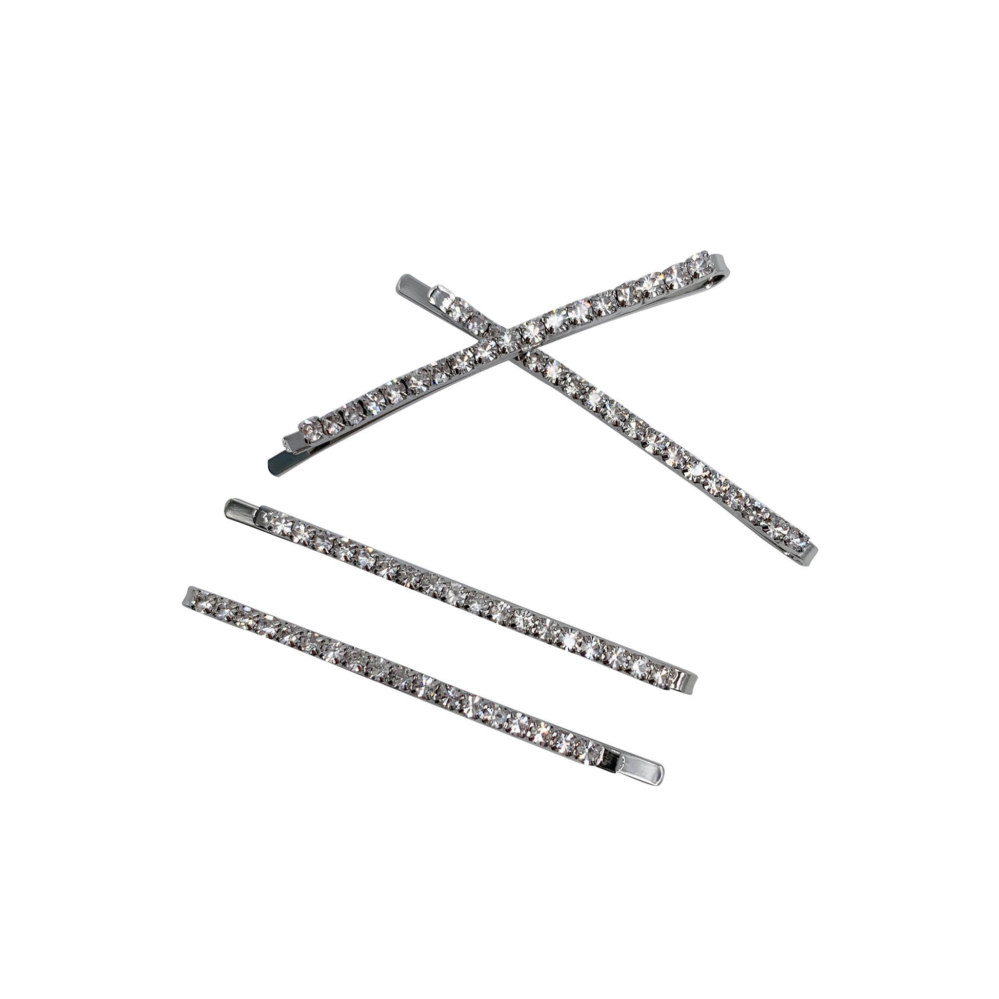 Silver-tone Crystal-embellished Hair Slides