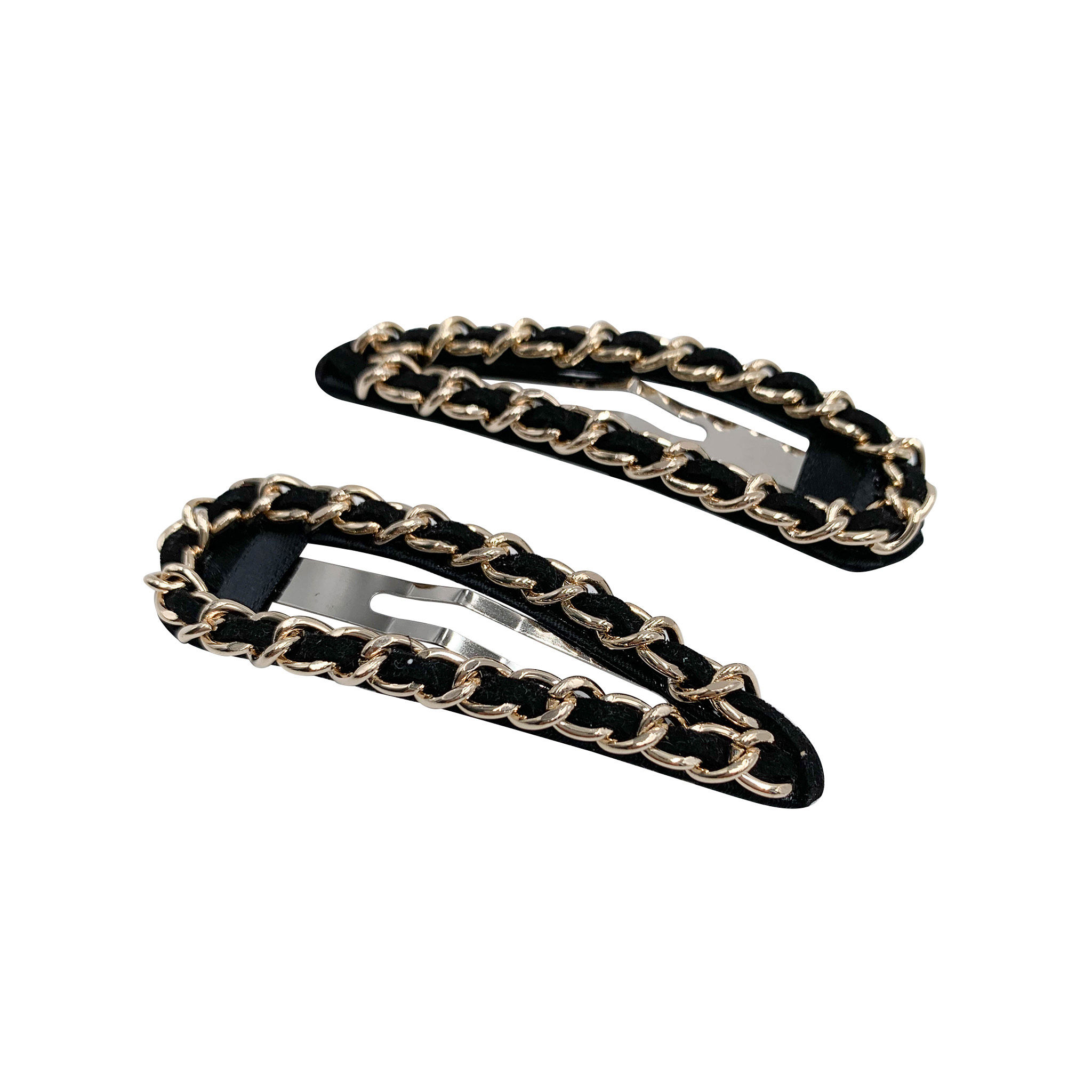 Curb Chain Quilted Hair Clip