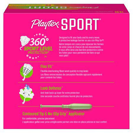 Playtex Sport Tampons, Regular Absorbency, Fragrance-Free
