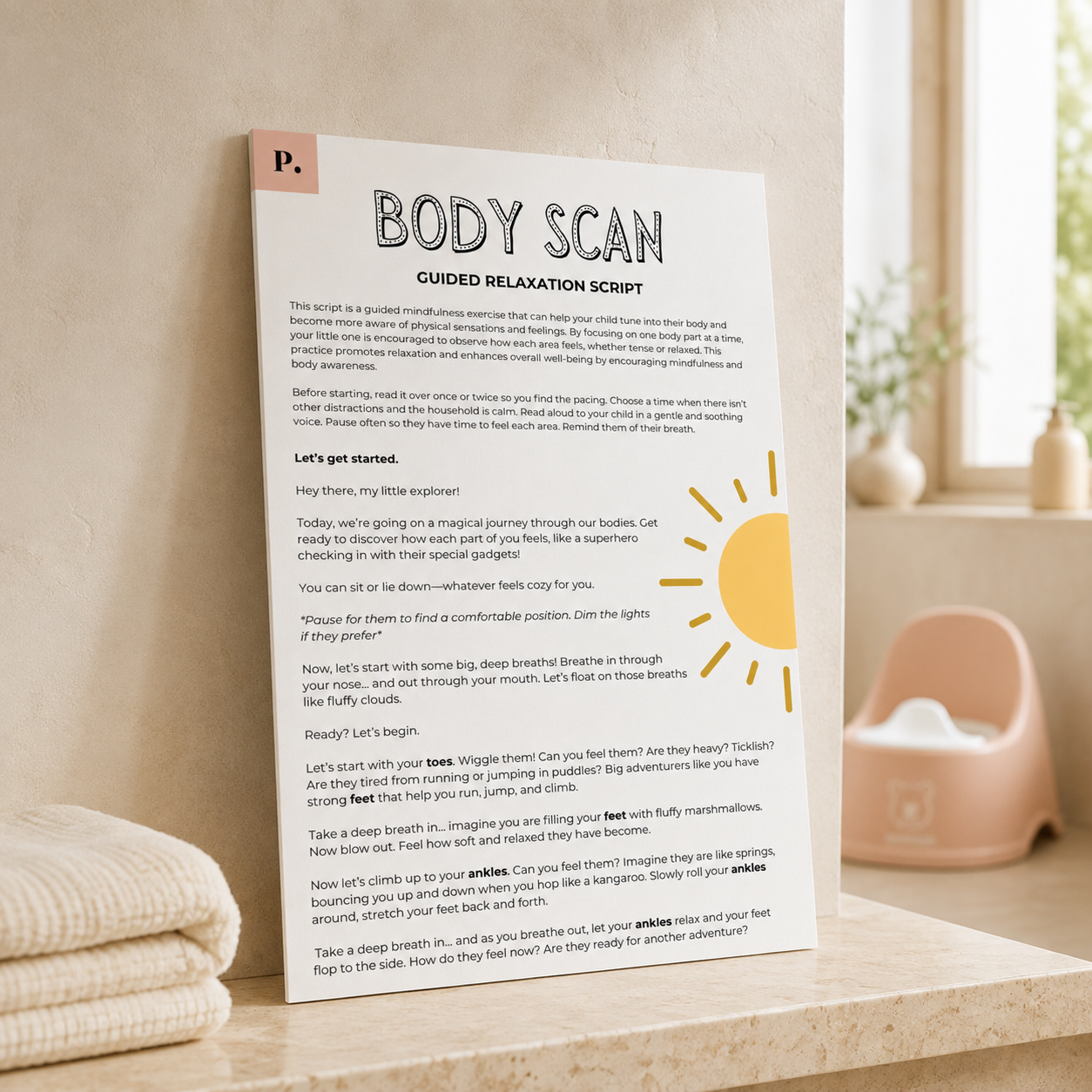 Body Scan Guided Relaxation Script for Toilet Training