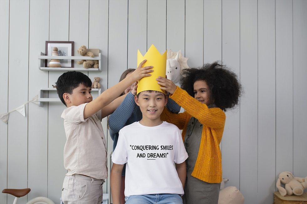This Empower-Style Collection from Conquering Smiles and Dreams is the perfect way to motivate your kids! With bright and colorful prints, this collection will bring a smile to your kids' faces and provide them with the confidence they need to pursue their dreams! Our Me Motivate Store kids clothing is designed for comfort and durability, so your kids can look their best while they conquer their goals. Choose from a variety of styles, colors, and sizes to find the perfect fit for your little one