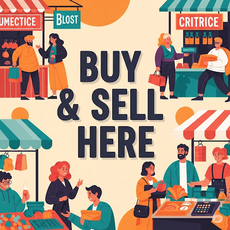 image of the word buy and sell here