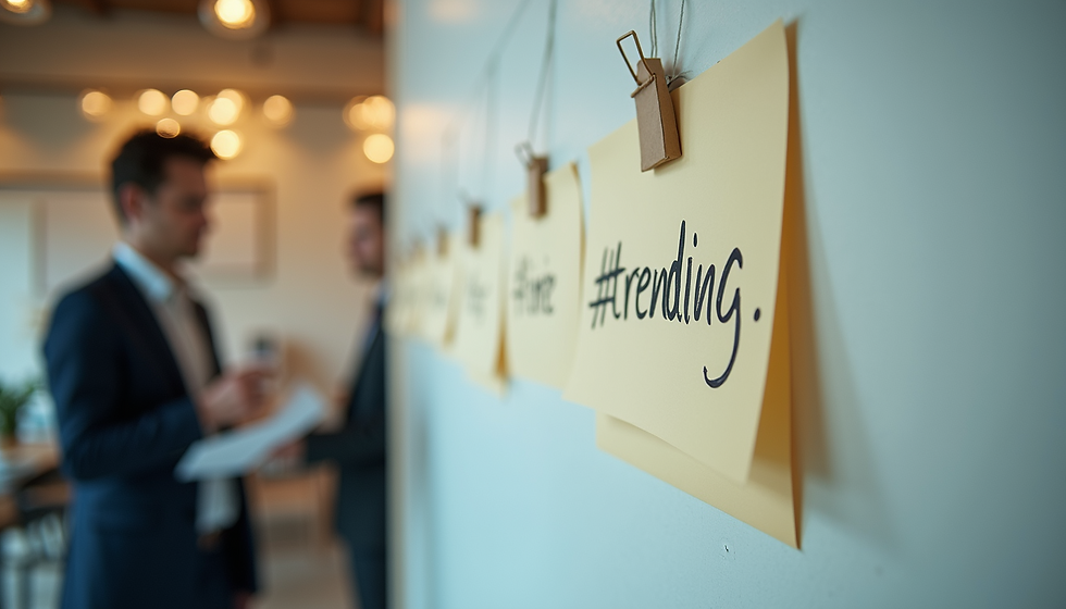 Notes for trending hashtags effectively used by influencers