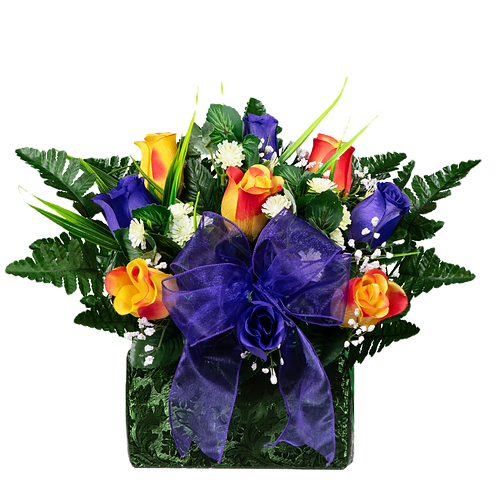 Sunset Orange and Purple Rose Buds