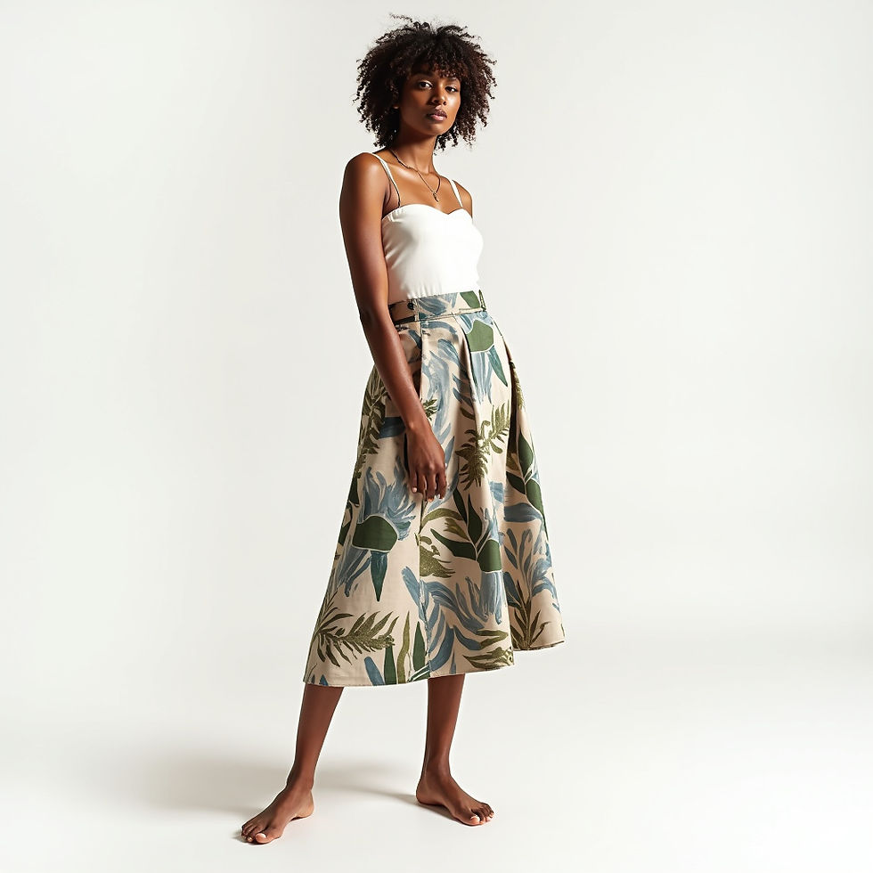 Saia Evasê Estampada