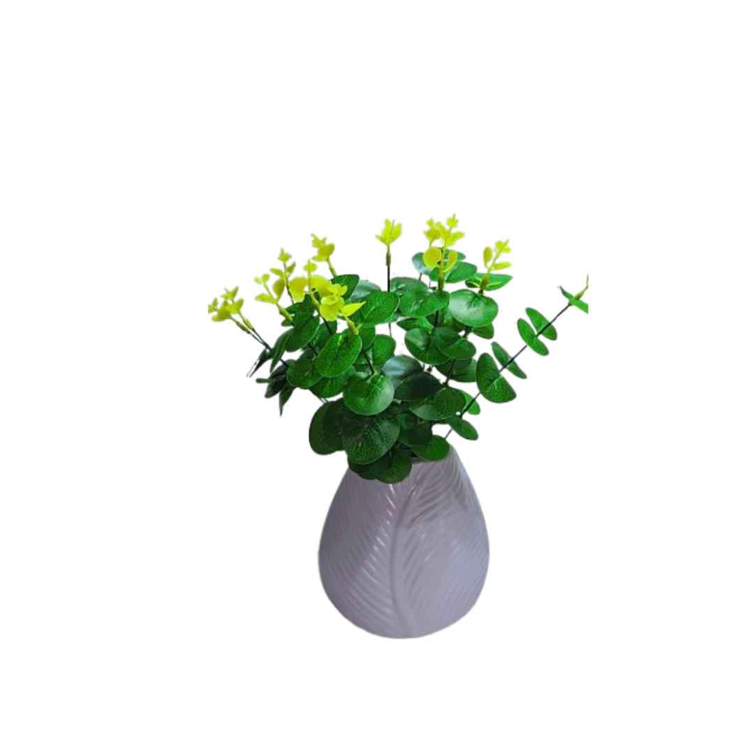 12" Artifical Greenery in Modern Vase 