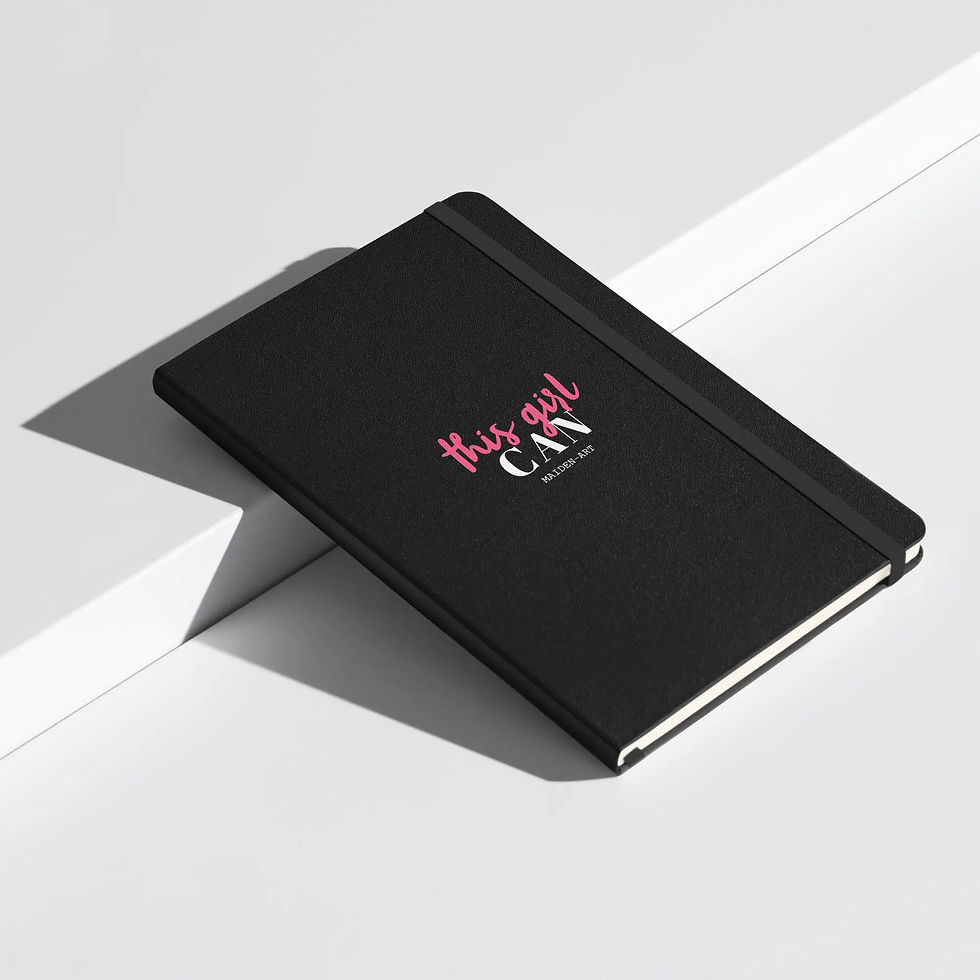 Thumbnail: This Girl Can Hardcover Bound Notebook - JournalBook - Stationary