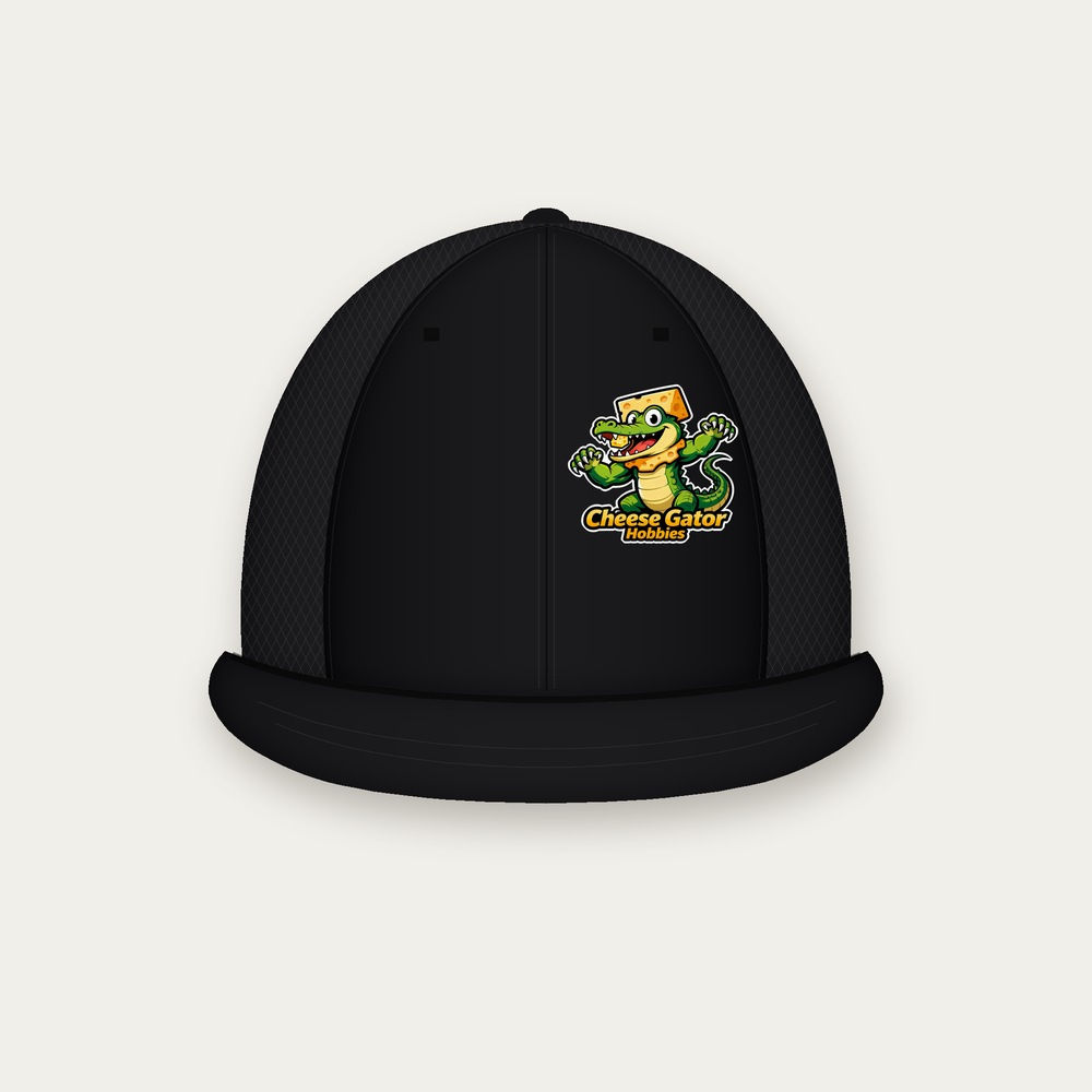 Cheese Gator Hobbies Mascot Fitted Cap - Black