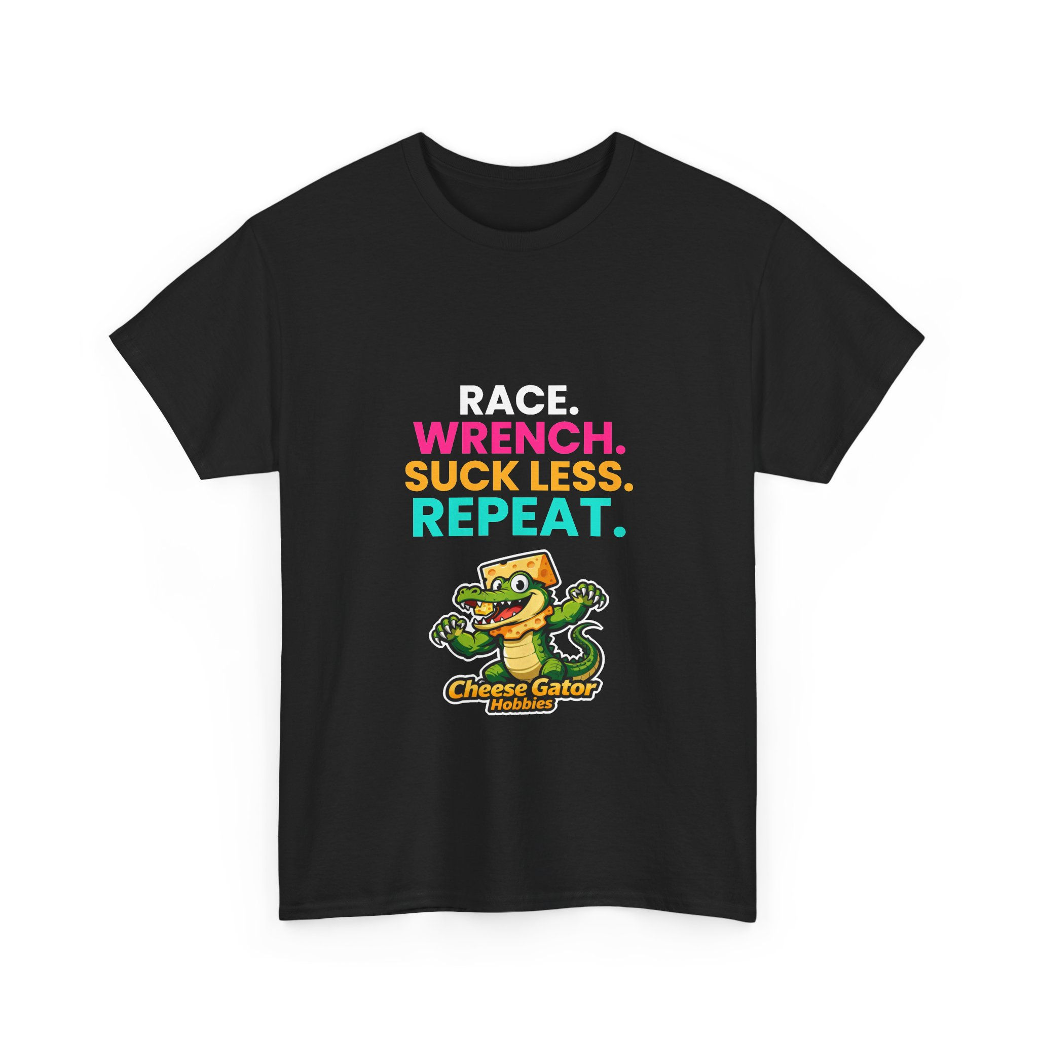 Race. Wrench. Suck Less. Repeat. Tee - Black