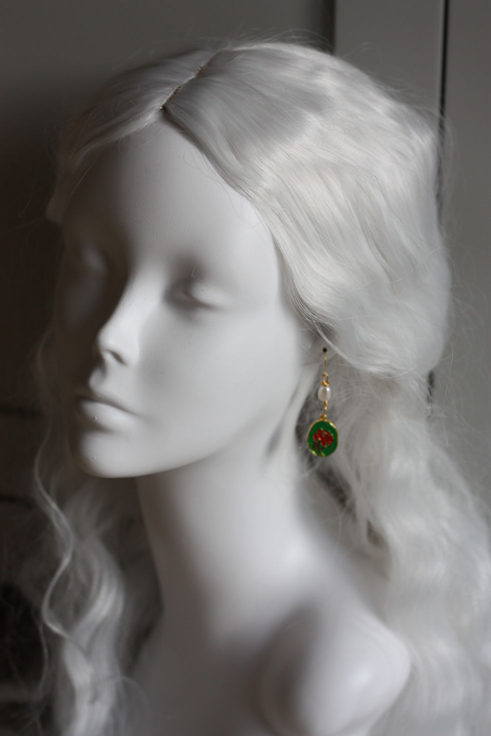 Metallic green earrings
