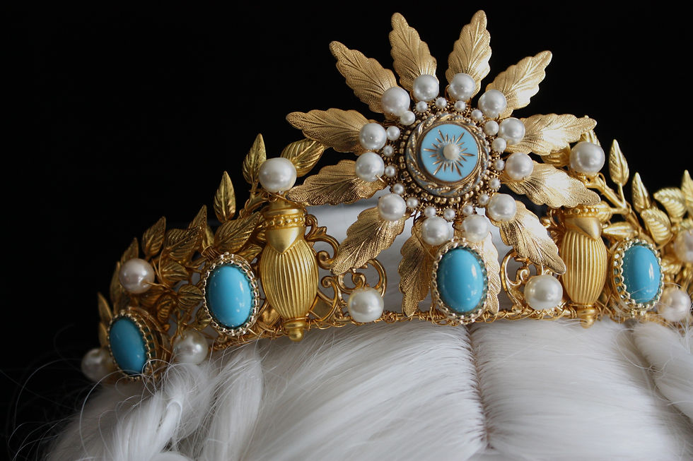 Gold and turquoise tiara