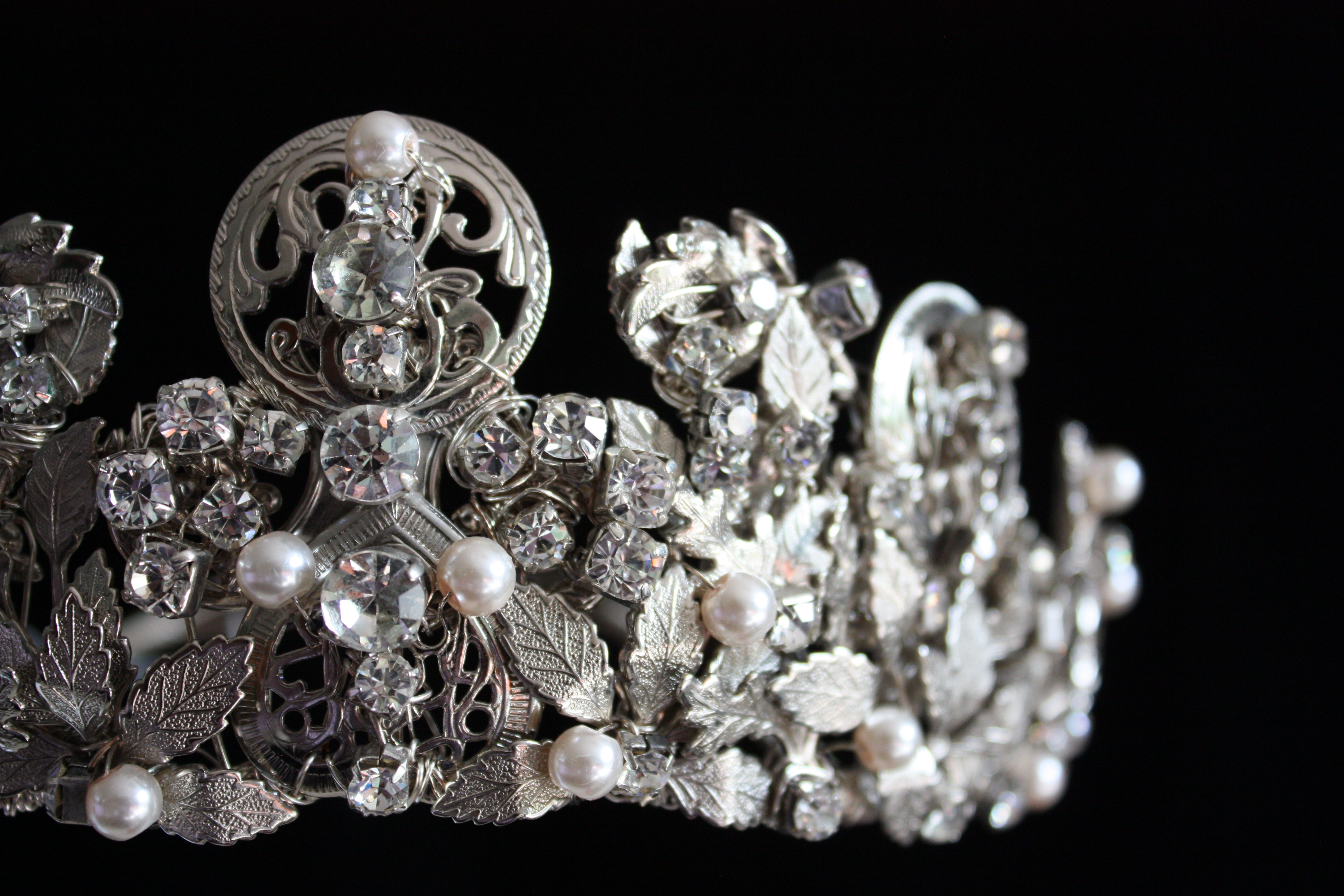Vintage silver and diamond style tiara