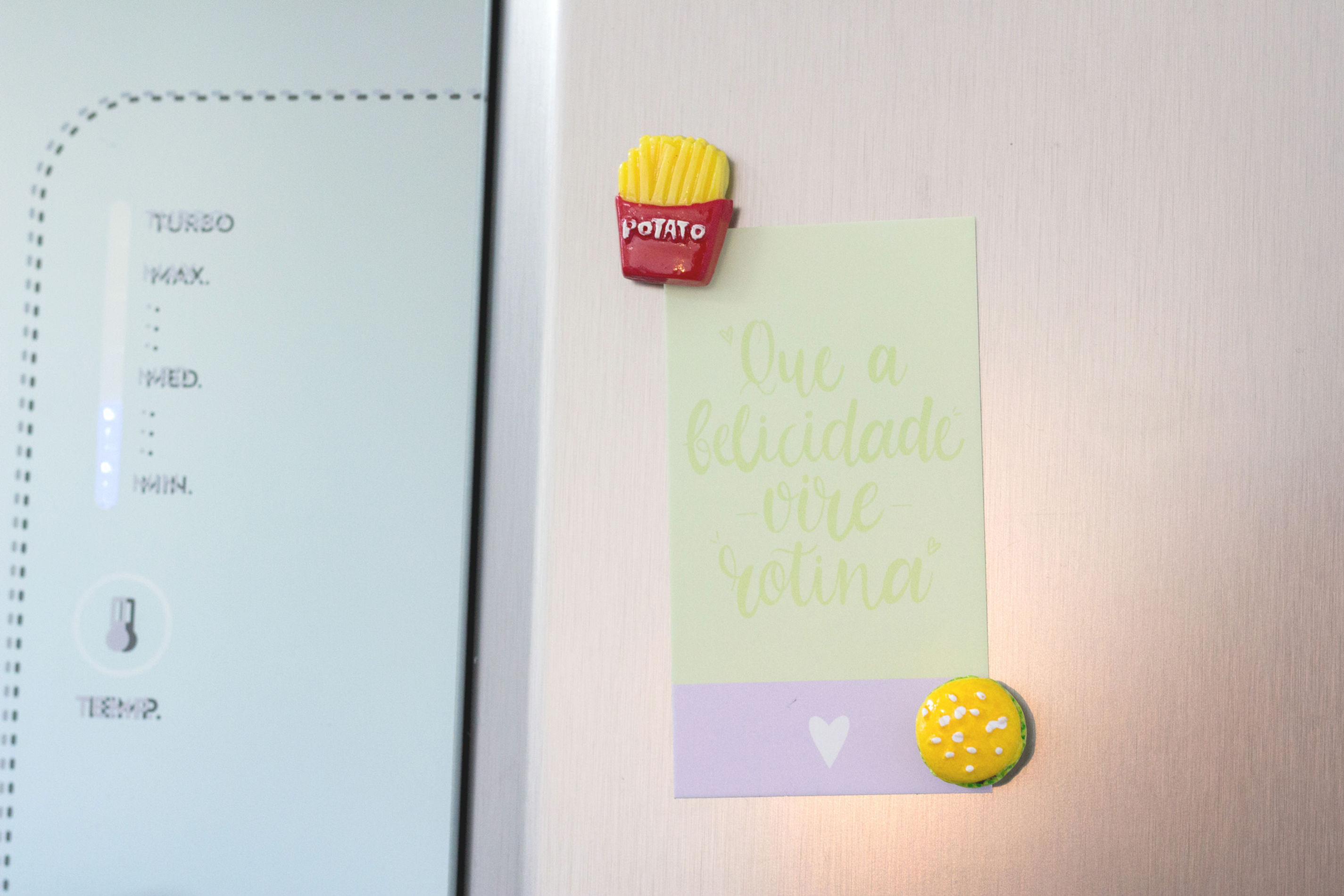 Ímãs hambúrguer e batata