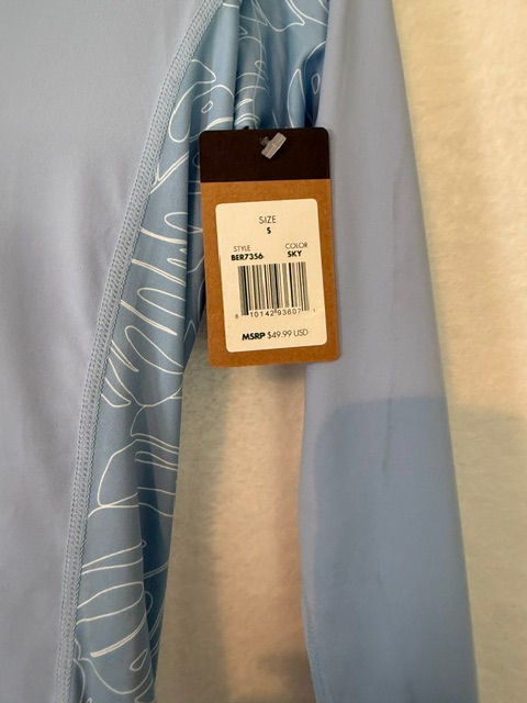 Thumbnail: NWT Women's UPF 50 Sun Protection Zip Jacket Size S Blue Stretch Lightweight