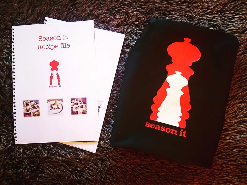 Recipe file and apron