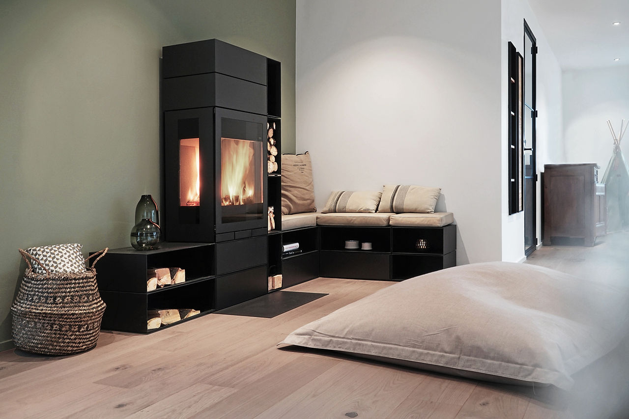 Skantherm Elements mit über Eck gehende Sitzbank und Stauraum.