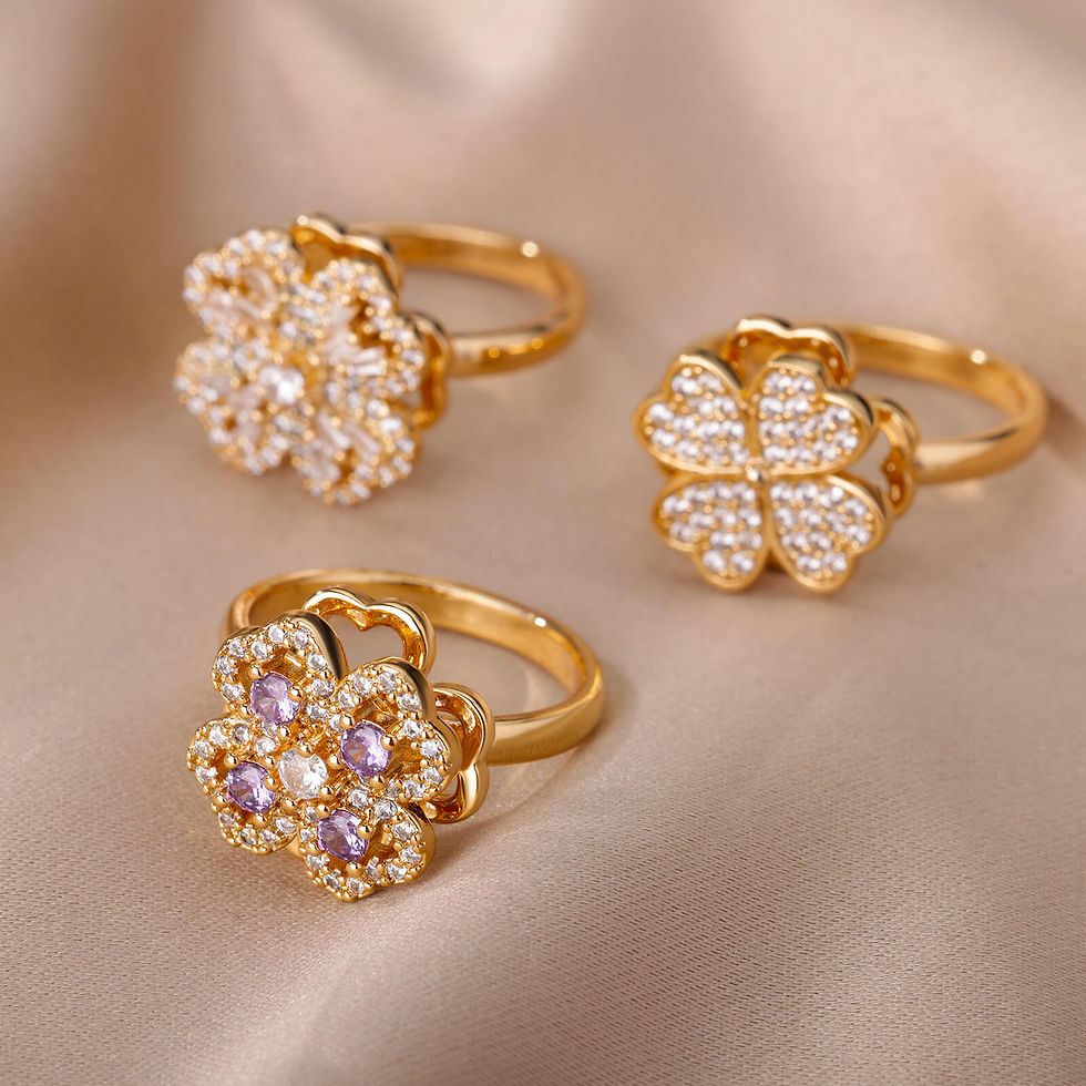 Thumbnail: Floral Sparkle Statement Ring