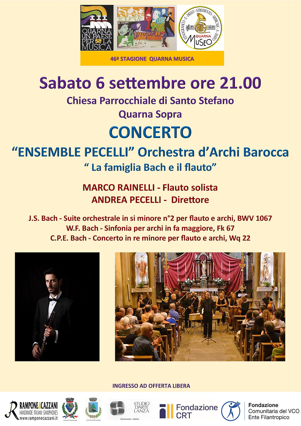 CONCERTO “ENSEMBLE PECELLI” Orchestra d’Archi Barocca