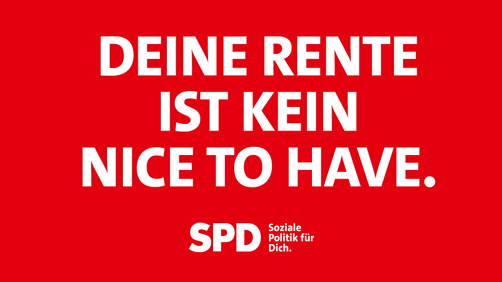 Bild eines Slogans Rente ist kein nice to have