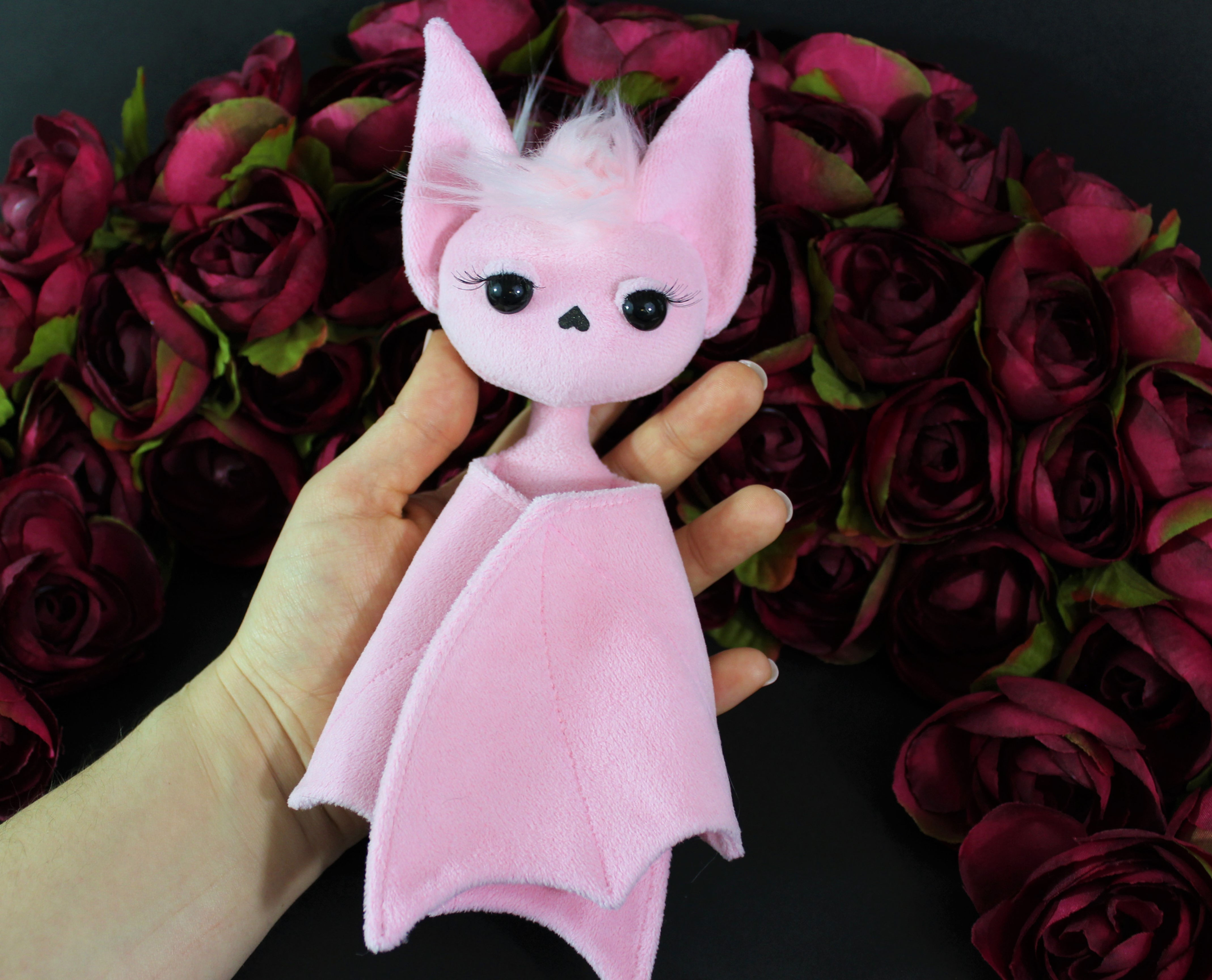 Bubblegum Bat Baby - Art Plush - Fantasy Doll