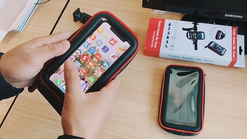 Miniatura: Suporte + case e USB para moto a prova d'agua B-MAX