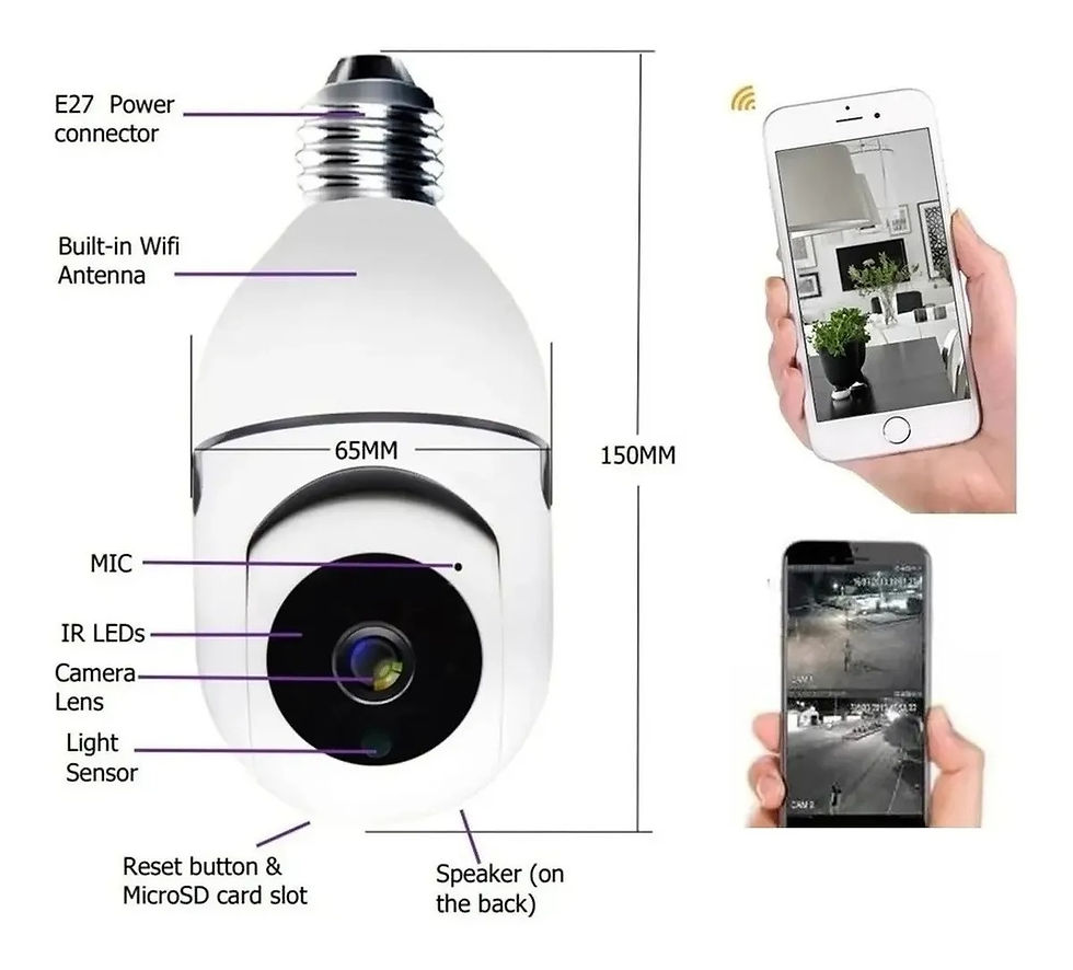 Miniatura: Câmera de Segurança Lampada Wifi Smart Jortan Jt-8177 Branco