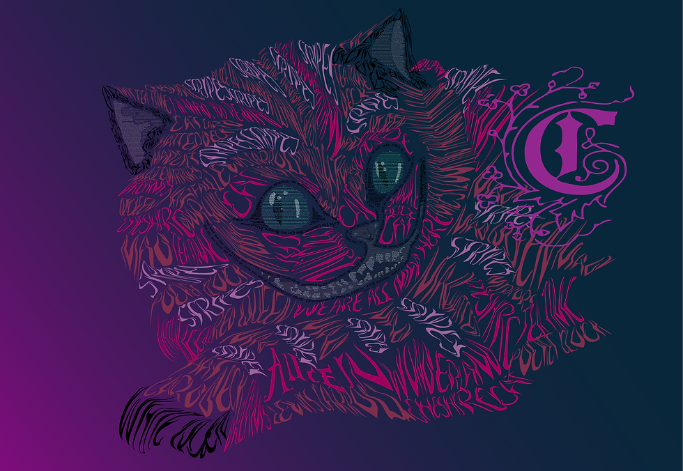 Typography art - LS - Cheshire Cat