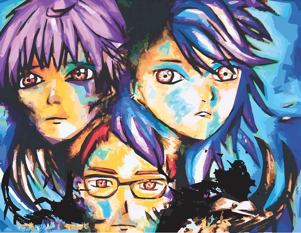 Digital Paiting - LS - Blue Straight Band