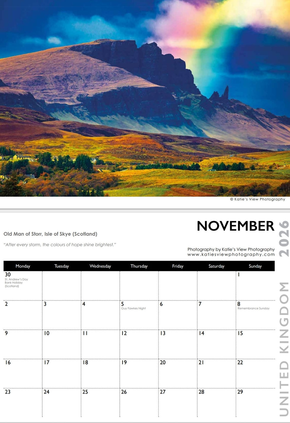Thumbnail: UNITED KINGDOM CALENDAR 2026