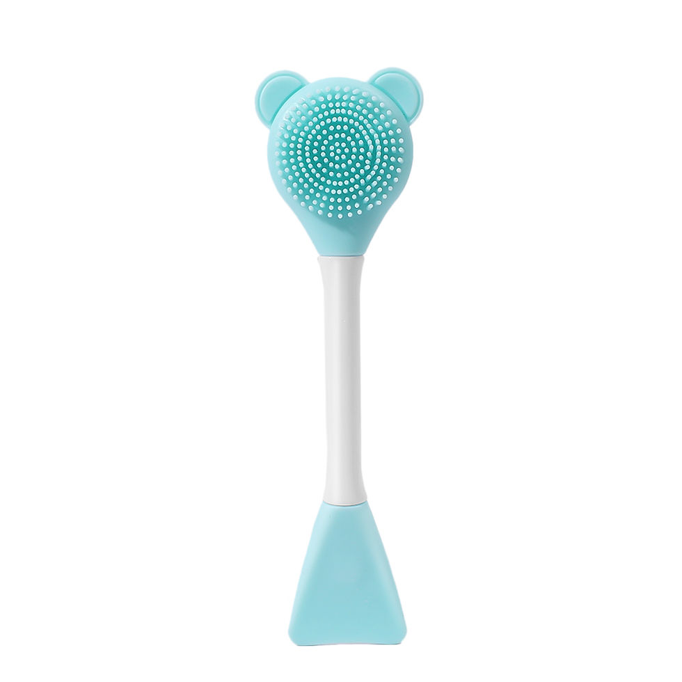 Miniatura: Pincel Aplicador de Máscara Facial Silicone Ponta Dupla Espátula Colher e Aplica