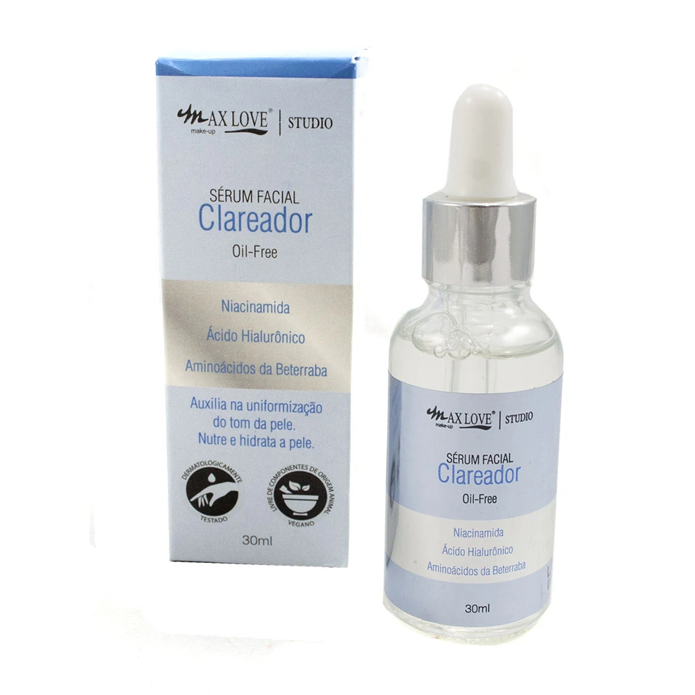 Sérum Facial Clareador Oil-Free Max Love – Uniformidade e Brilho para a Pele