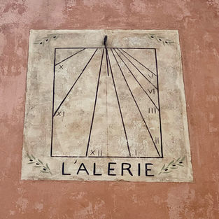 Sundial on house