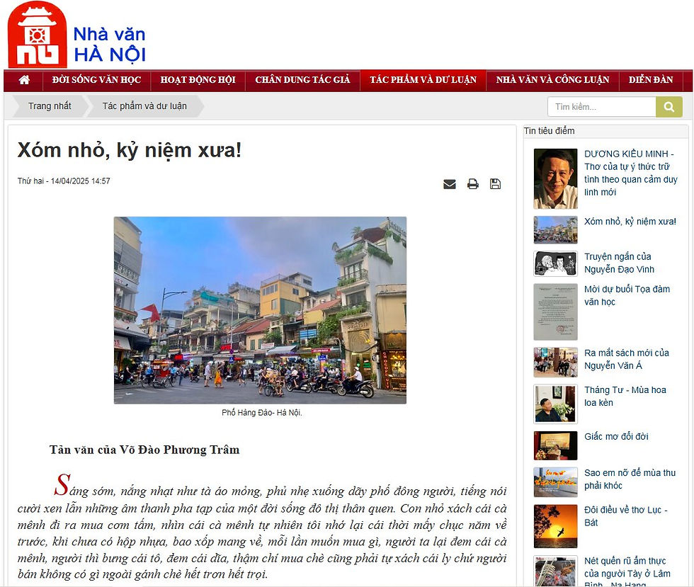 Xóm nhỏ, kỷ niệm xưa