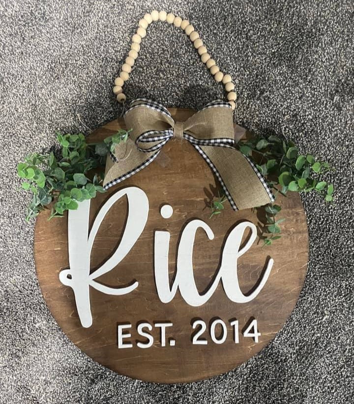 Last Name Door Hanger