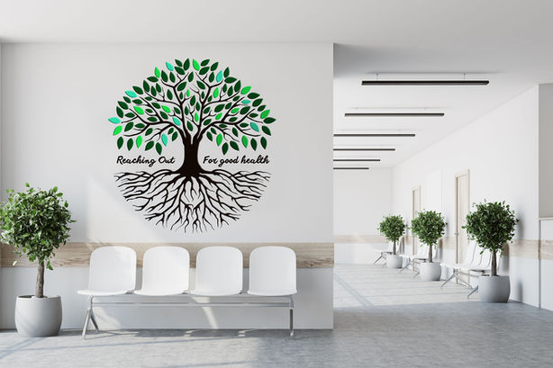 Interior wall mural for health centre.
