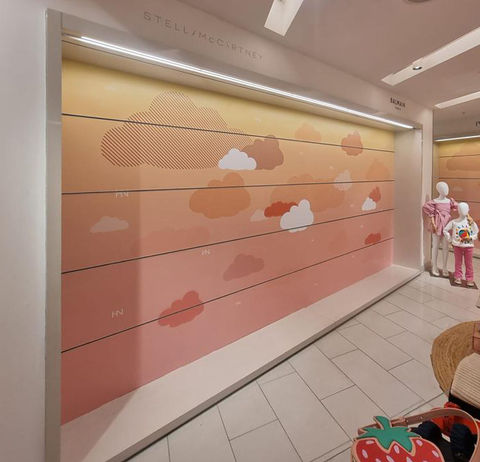 Adhesive vinyl wallpaper for murals.